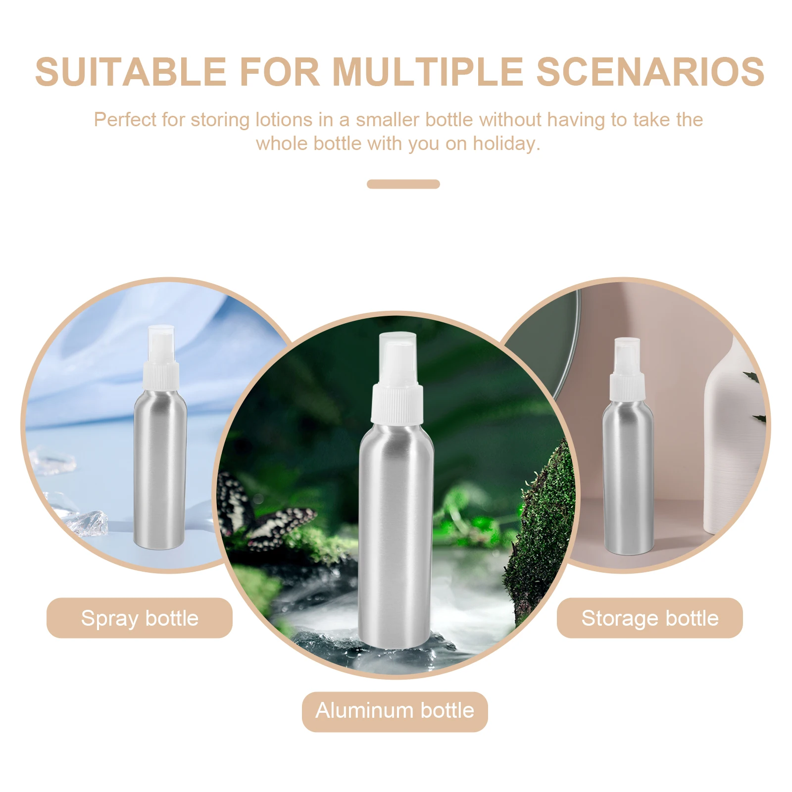 

2Pcs Fine Aluminum Empty Spray Bottles Travel Refillable Perfume Gel Empty Spray Bottle Styling Portable Storage Solution