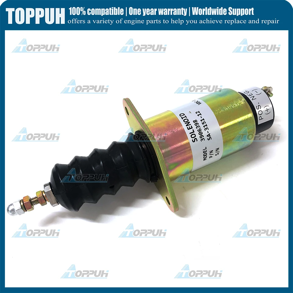 For Cummins 6CTA 8.3L New 3906398 12V SA-3151-12 Fuel Shutdown Solenoid