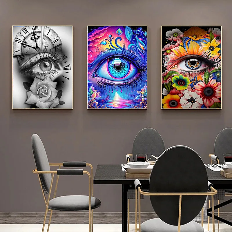 DIY 5D Diamond Painting Kit Abstract Eye Diamond Embroidery Painting Animal Full Diamond Mosaic Cross Stitch Home Decor Gift