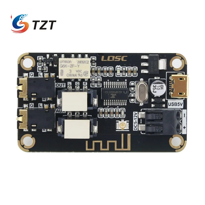 Tzt MP3บลูทูธบอร์ดเครื่องถอดรหัสบลูทูธบลูทูธ4.2 BT4.2โมดูลรับสัญญาณเสียงสเตอริโอสนับสนุนเสาอากาศแรงดันกว้างอินพุต AUX