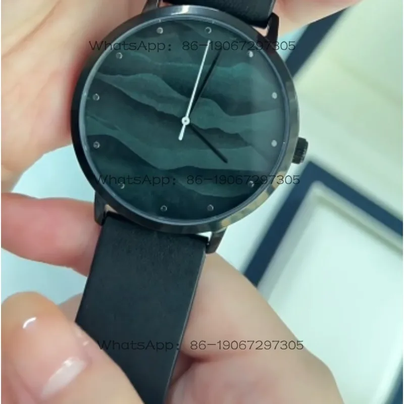 Vintage Dark Green Custom Quartz Watch, Diameter 41MM for Men