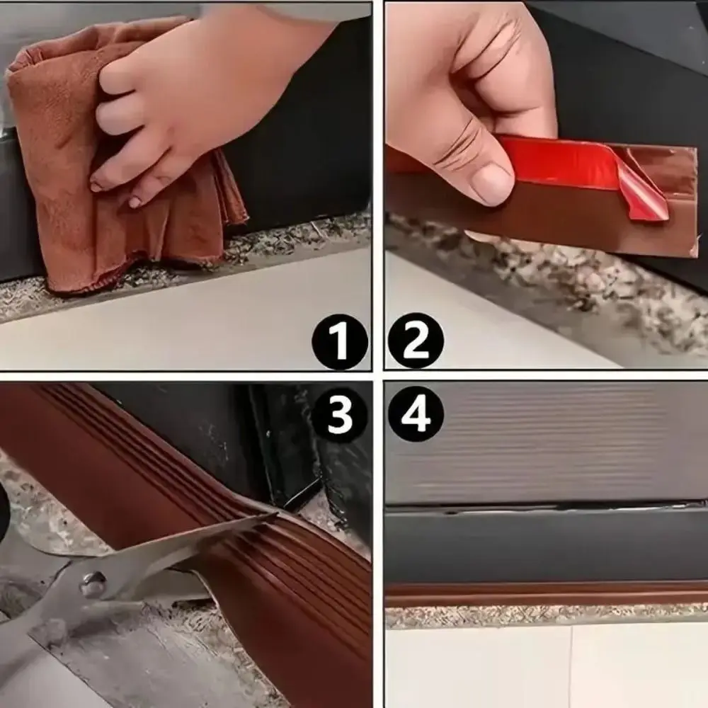 Soundproof Door Bottom Sealing Strip Self-adhesive Insect Prevention Draught Excluder Home TPE Door Draft Stopper Living Room