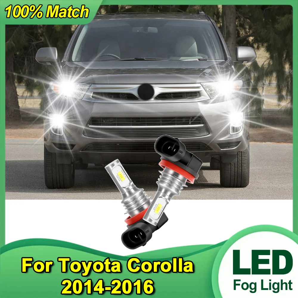 

2pcs LED Front Fog Lamp H11 Canbus Car Light Blub 25000LM 900% Brighter For Toyota Corolla 2014 2015 2016 Auto Accessorie