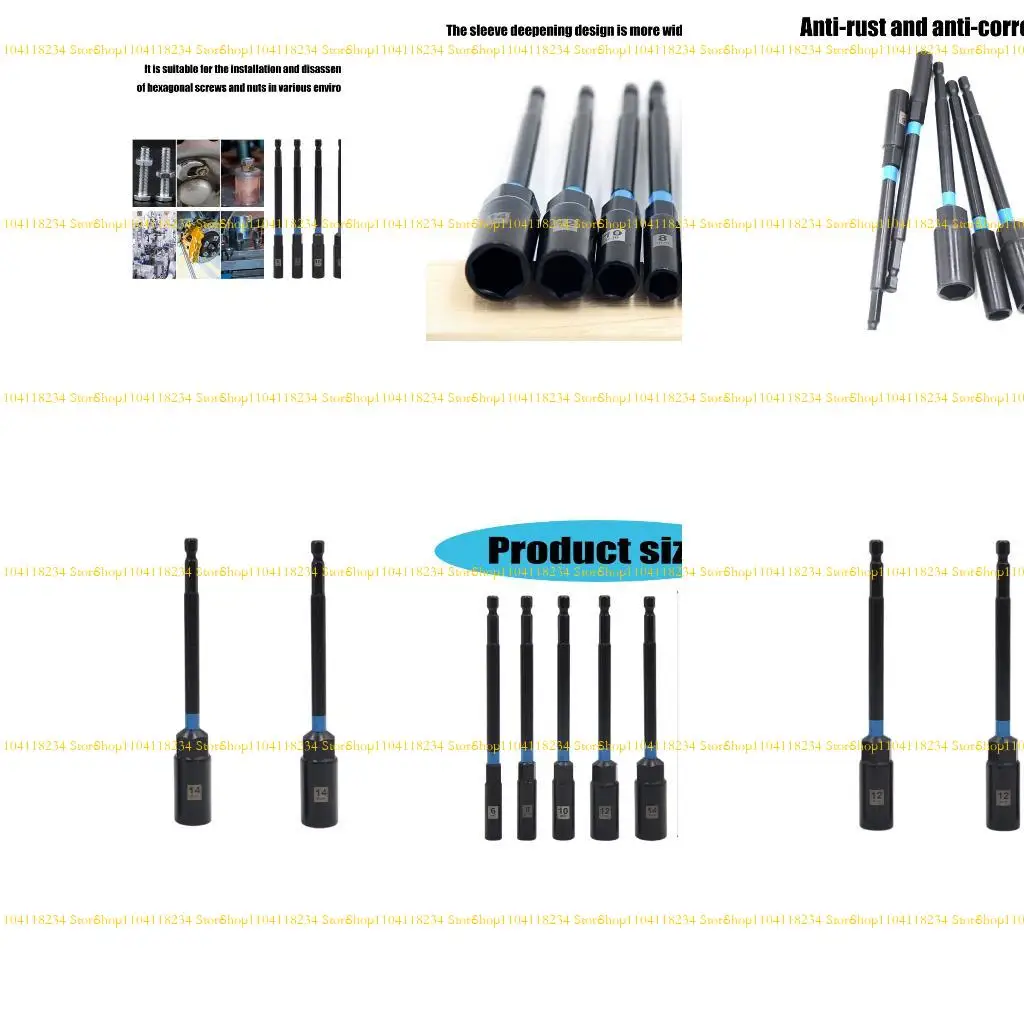 

P9FB 1/4inch Hexagonal Shank Nut Driver Bit Set Quick Changing Socket Nut Impact Driver