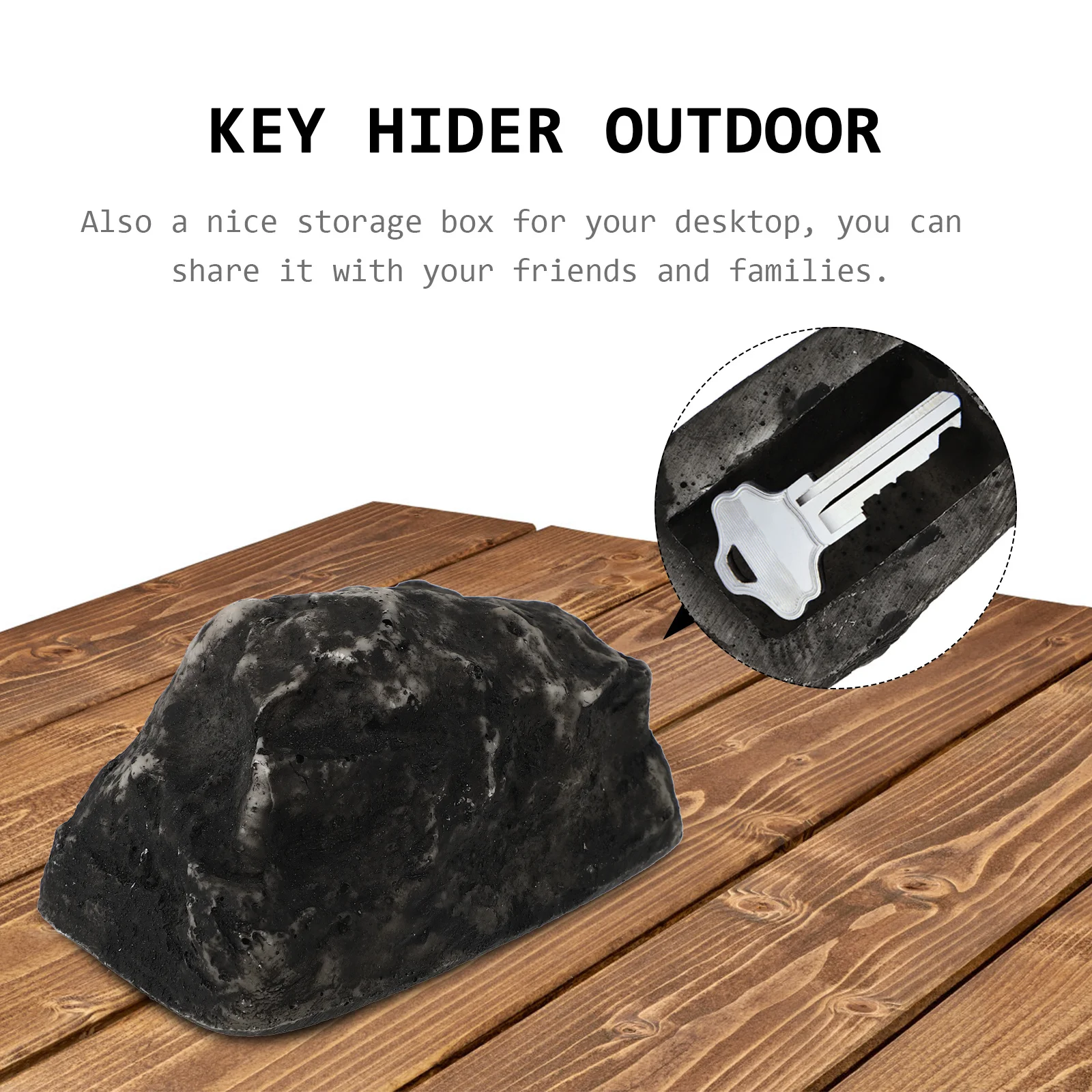 Simulated Stone Key Hider Outdoor Waterproof Resin Rock for Hiding Keys Garden Yard Decor Functional Security Storage Box