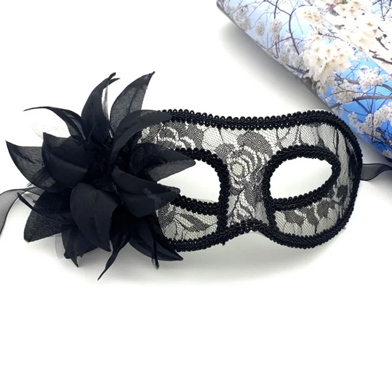 Masque en dentelle Sexy pour femmes, fournitures de Cosplay, spectacle de fête de danse, masque à fleurs, demi-visage pour Couple, accessoires de décoration pour les yeux
