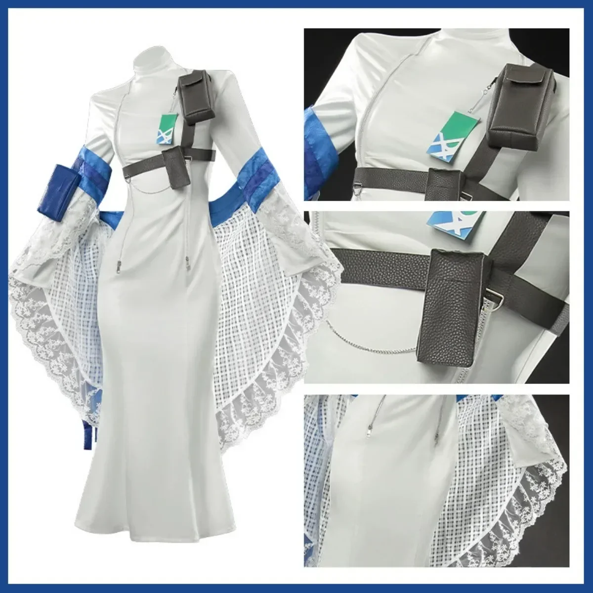 2026 فستان محكم التفصيل الأبيض شال شعر مستعار امرأة مثير كرنفال ملثمين الكرة البدلة لعبة نيكي: آلهة النصر أركانا تأثيري حلي