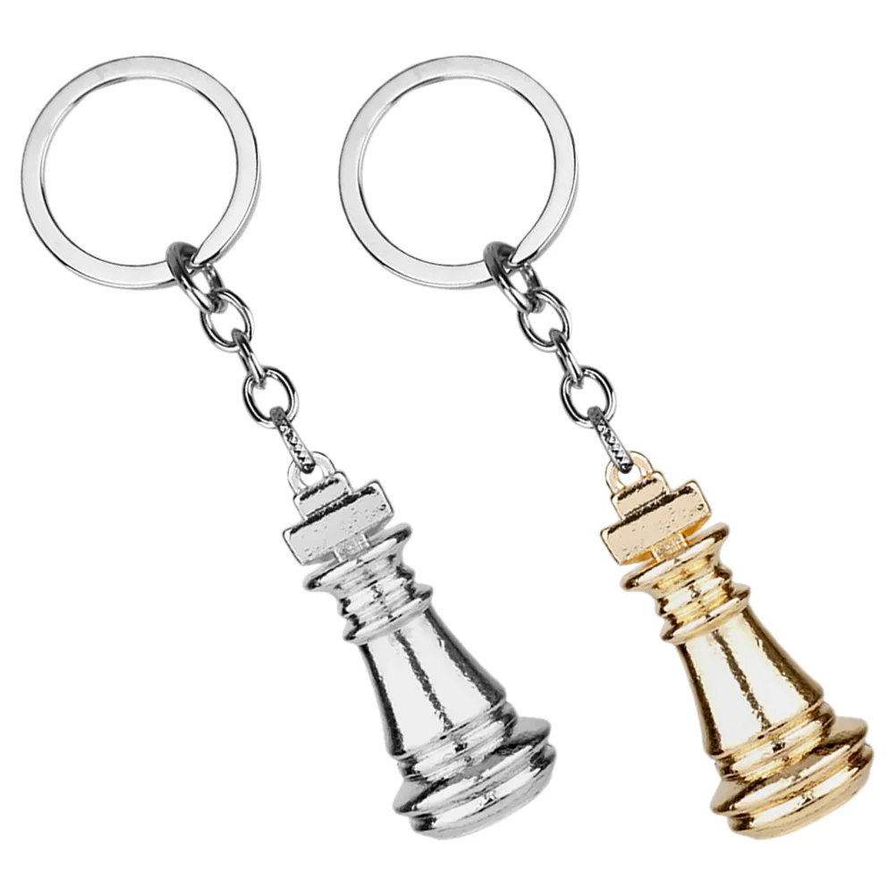 2 PCS Chess Keychain Small Ladies Wallet Metal Chains Men Accessories Alloy Rings Miss Purses