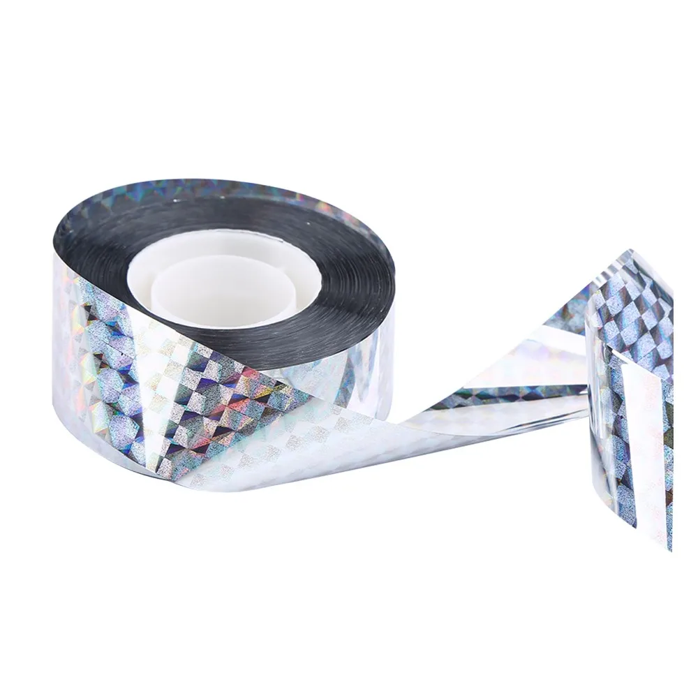 2PCS PET Bird Deterrent Tape Holographic Silver Bird Reflective Ribbon Visual Flash Audible Flash Holographic Flash Strip