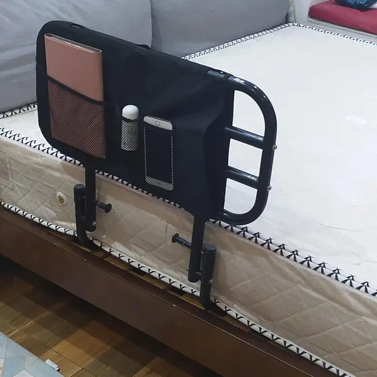 سرير أمان للتمريض، سرير رفيع، دعم سرير كبير، قضيب إمساك قابل للطي لكبار السن