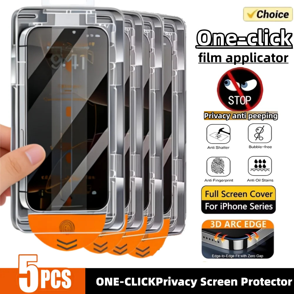 

4PCS Easy Install Privacy Screen Protector For iPhone 17 16 13 Pro Max 11 15 14 16e 12 Mini XR X Xs Plus Air Privacy