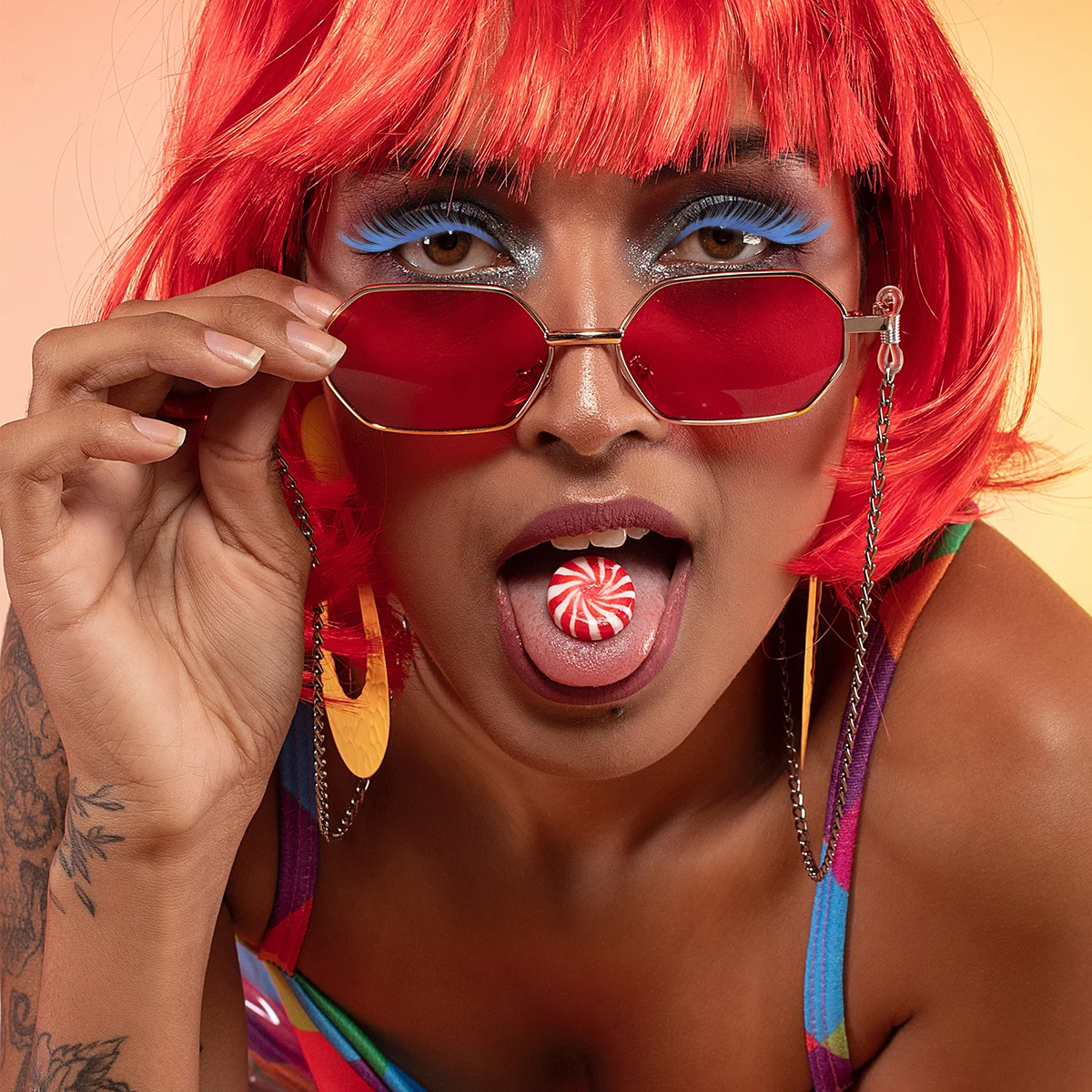 2 أزواج الرموش الصناعية الزرقاء المألوف لامعة قابلة لإعادة الاستخدام جلدة لجميع القديسين تأثيري التقطت الصور ليلة نادي الحدث ارتداء #1