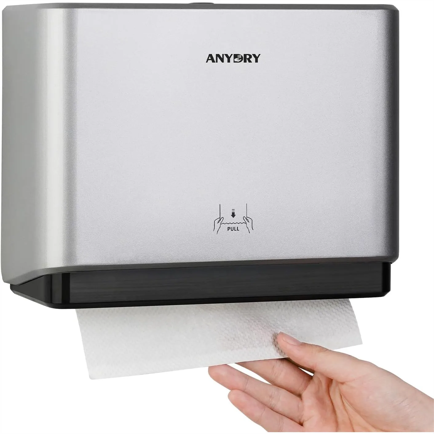 

200-Sheet Wall-Mounted Paper Towel Dispenser, Fits Multi-Fold Towels up to 10x3.1 Inches, for Home & Business, Silver