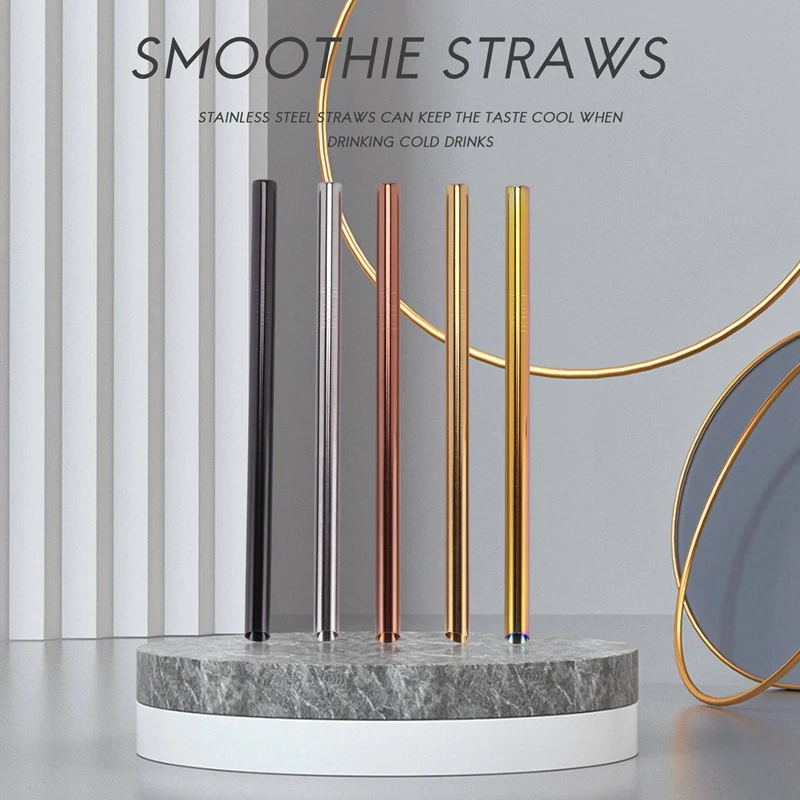 Abrw-canudos bebendo reutilizáveis-panelas largas boba canudos smoothie bolha chá milkshakes canudos com escova de limpeza, saco de transporte