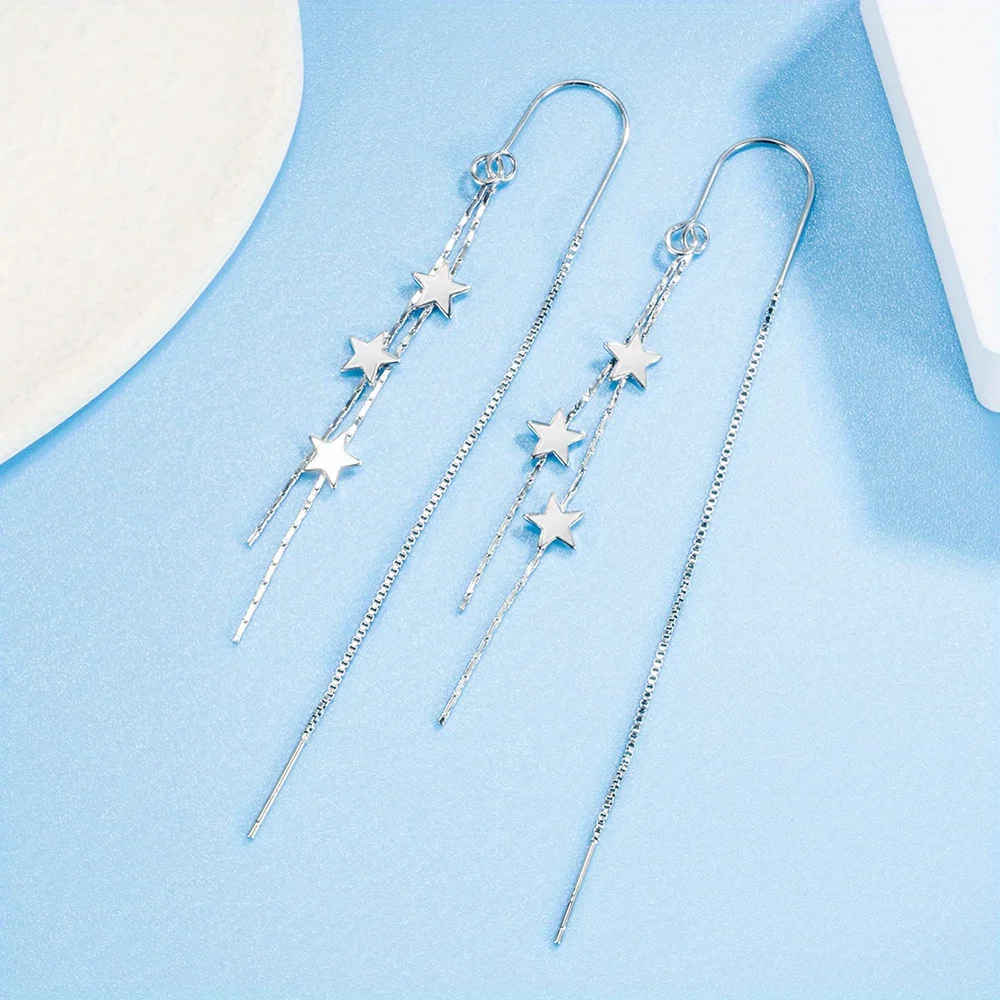 Long Tassel Chain Star Earrings for Women Fahsion Jewelry