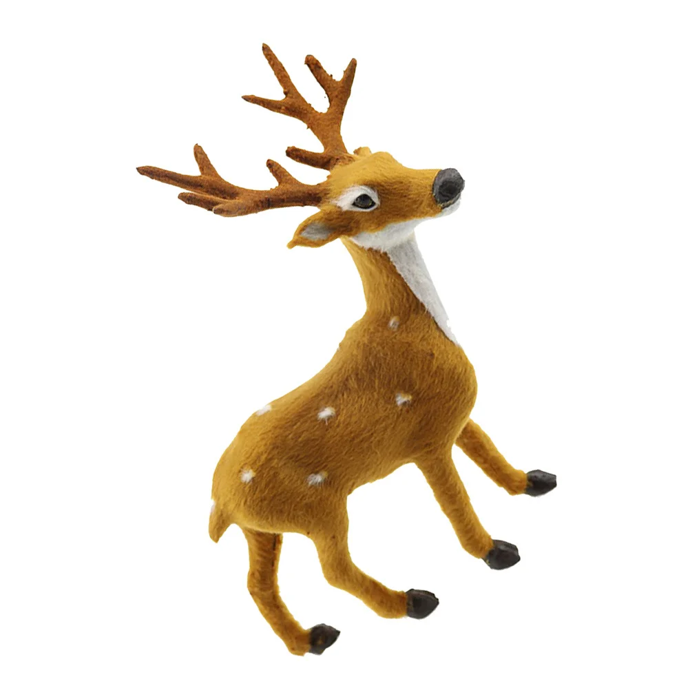 

1Pcs 25Cm Christmas Elk Adornment Realistic Mini Deer Design for Desktop Living Room Kitchen Holiday Decorative Accessory