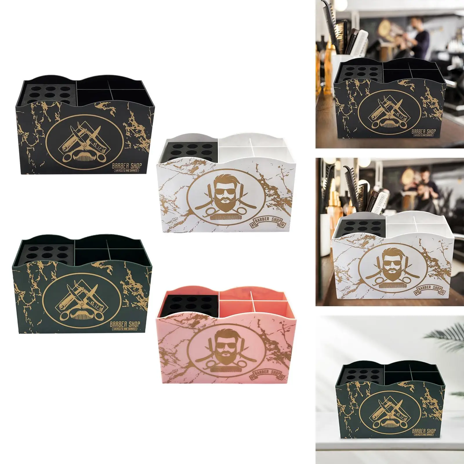 صندوق تخزين سعة كبيرة ، أداة تصفيف الشعر ، قابلة للإزالة ، مقص ، فرش