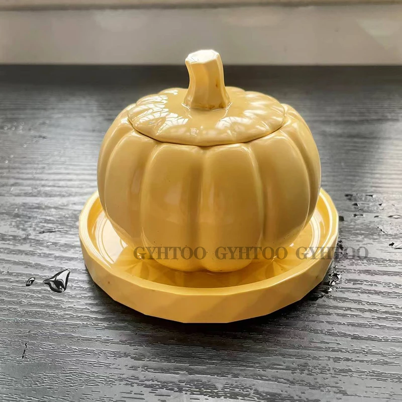 Pumpkin Jar Silicone Mold Storage Box Candle Vessel Jewelry Bowl Concrete Casting Molds Epoxy Resin Pumpkin Box Molds DIY Clay