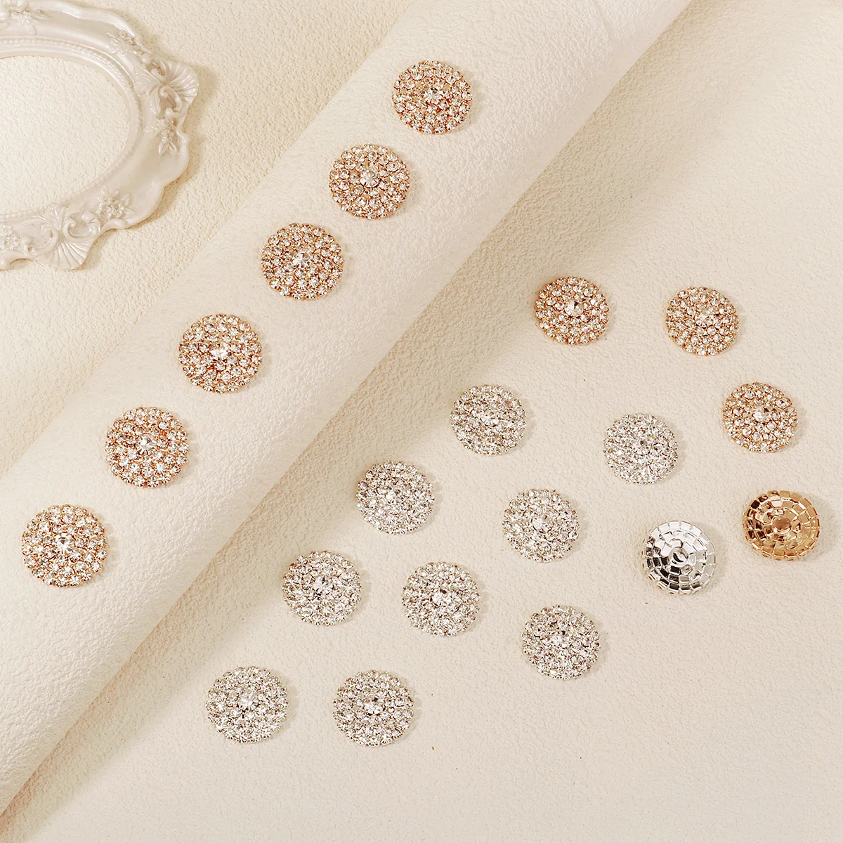 

10PK 23mm Exquisite Rhinestone Flower DIY Jewelry Accessories Headwear Cufflinks Badges Shoe Buckle Components