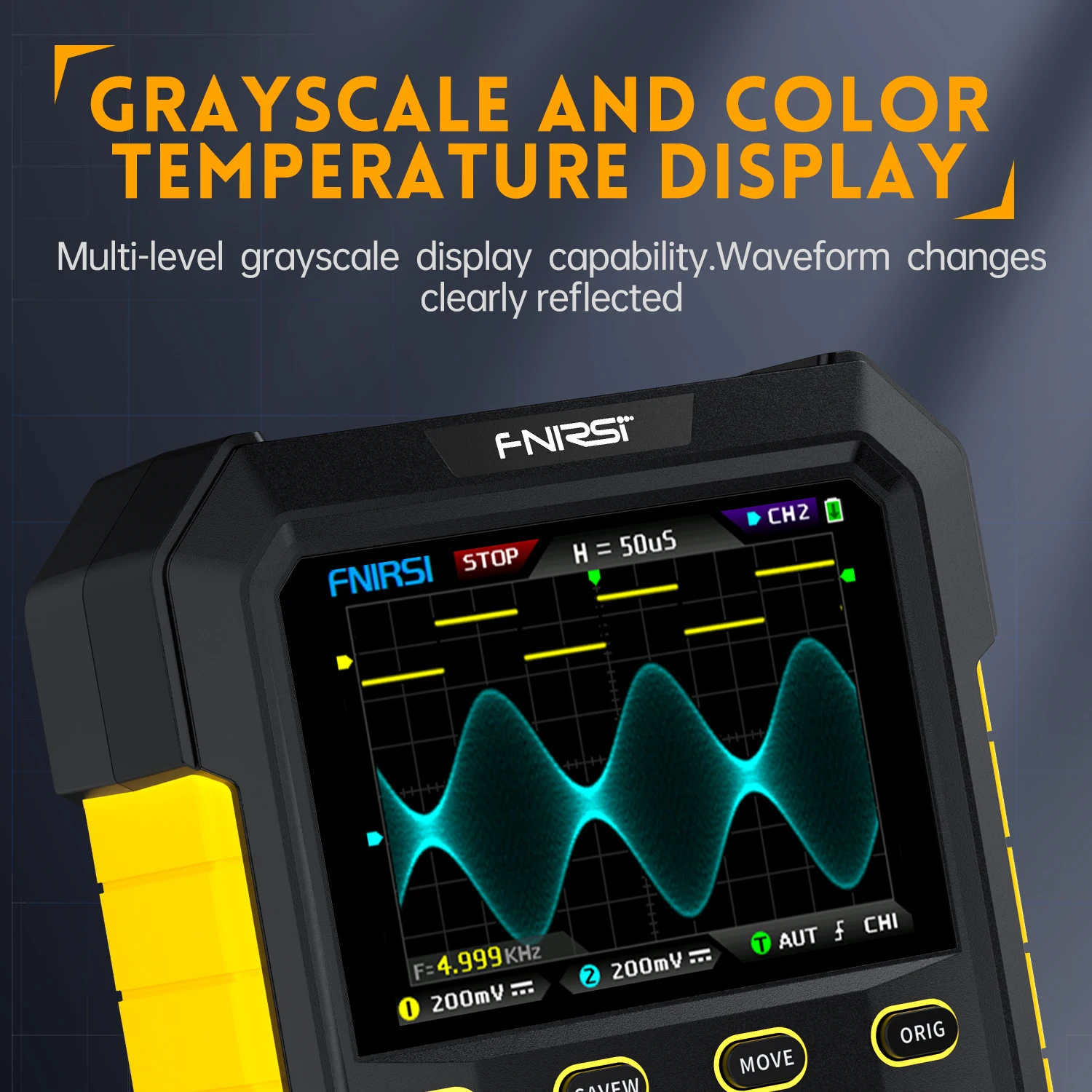 FNIRSI DPOX180H Portable Fluorescent Screen Digital Oscilloscope 180 MHz 50,000wfms/S 2-In-1 Signal Generator 20 MHz ZOOM