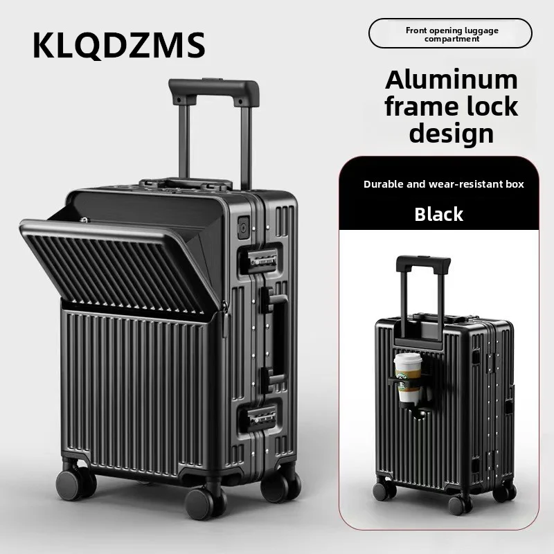 KLQDZMS Multifunctional Suitcase Front Opening Boarding Case Laptop Trolley Case 20