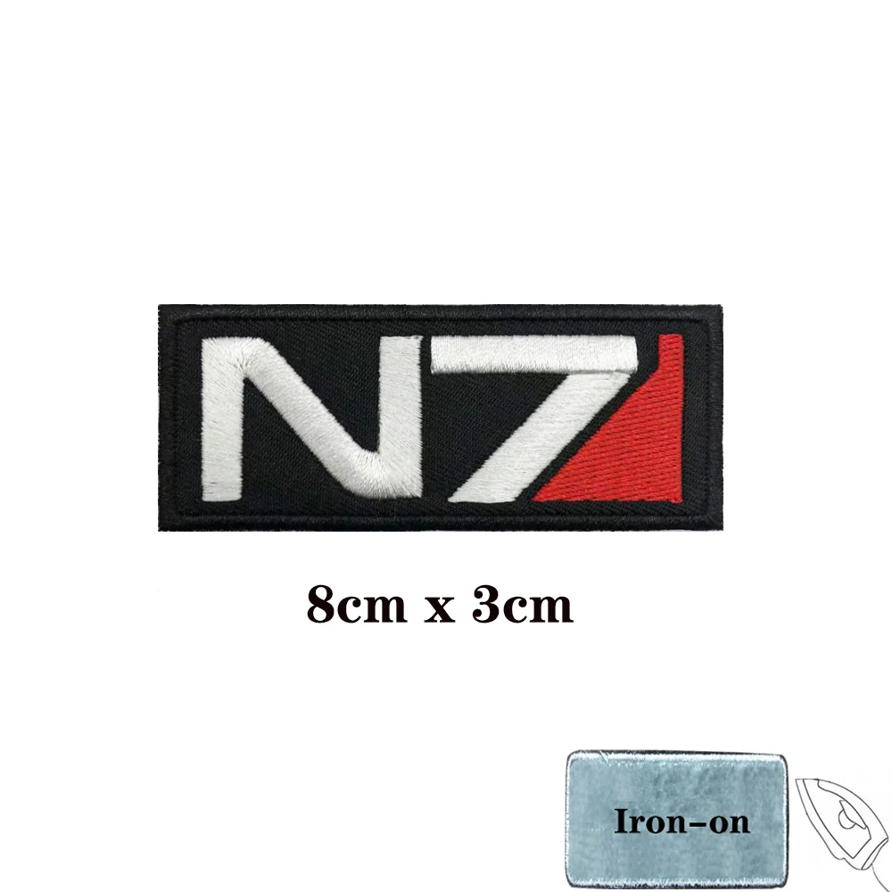 N7 Patches Armband Embroidered Patch Hook & Loop Iron On Embroidery Badge Military Stripe