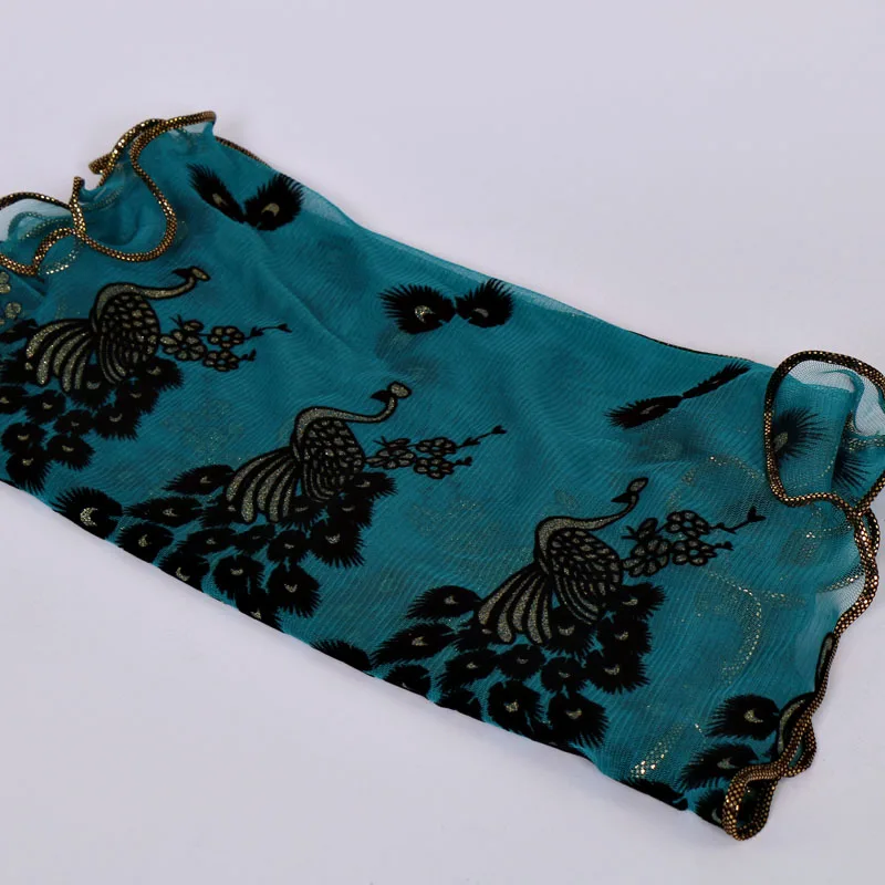 Bufanda con estampado de flores de pavo real para mujer, Hijab multicolor, chal largo y suave, estola Pashmina, Fular