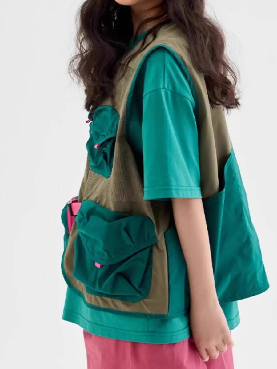 Hiking Camping Multifunctional Vest Outdoor Coat Cargo Lightweight Sleeveless Unisex Multi Pocket Casual Sports Jacket
