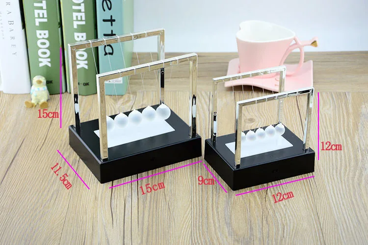 Colorful Glowing Newton's Cradle - Force Transfer Pendulum Balls, Stress Relief Creative Desktop Decoration Ornament for Home Of