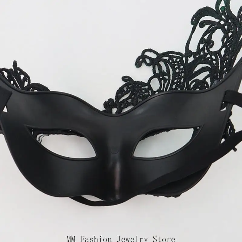 قناع الهالوين المرن القابل للتعديل من D0UB مع تفاصيل الدانتيل المعقدة الأساسية للحفلات