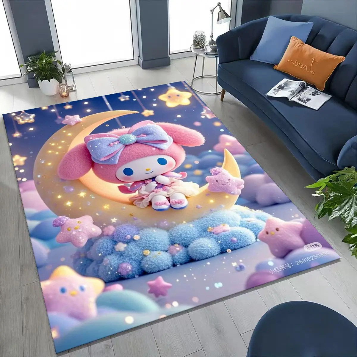 

27 Style Cute My Melody Sanrio Rug for Bedroom Living Room Sofa Home Doormat Decor, Large Kids Play Non-slip Floor Mat Gift