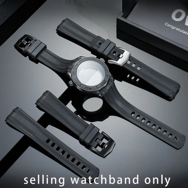 Para Omega Seamaster Series 300m reloj de buceo 210,62/92 correa de reloj deportivo de goma fluorada de repuesto pulsera para hombre 21MM