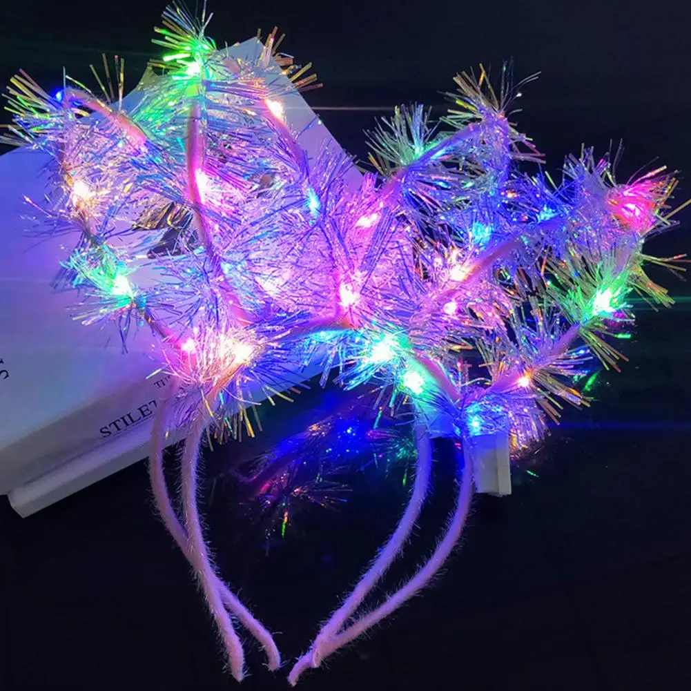 1Pc LED Glowing Headband Bunny Ears Headband 14 Lights Leds Glowing In The Dark Luminous Bunny Ears Hair Band For Party Women