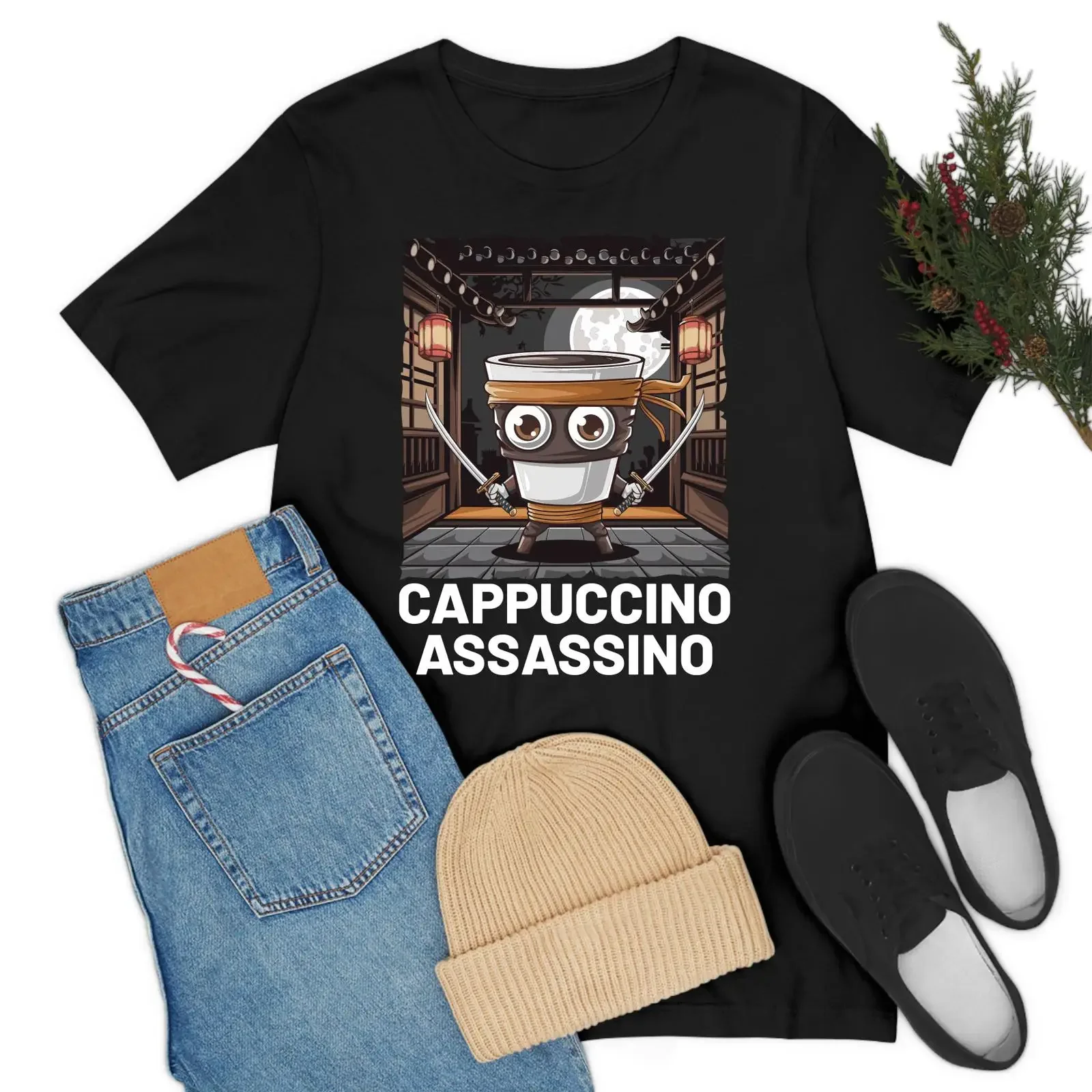 Funny Cappuccino Assassino Italian Brainrot Meme T Shirt For  vintage Washed homme fashion Casual Unisex Breathable Stylish