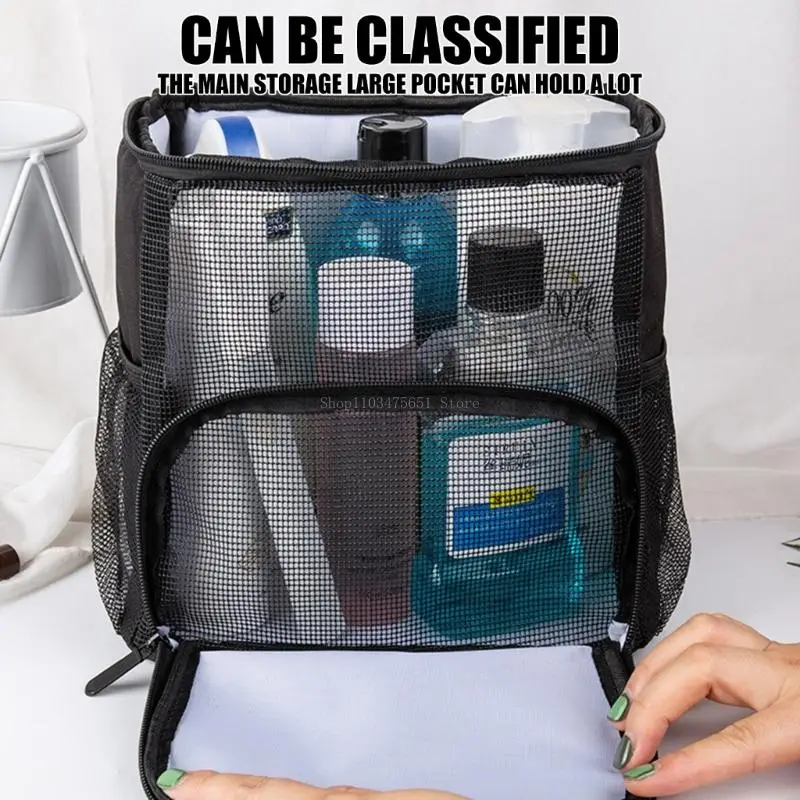  Hanging Travel Toiletry Bag With Multiple Pockets And Removable PP Baseboard For Shower Storage Organization