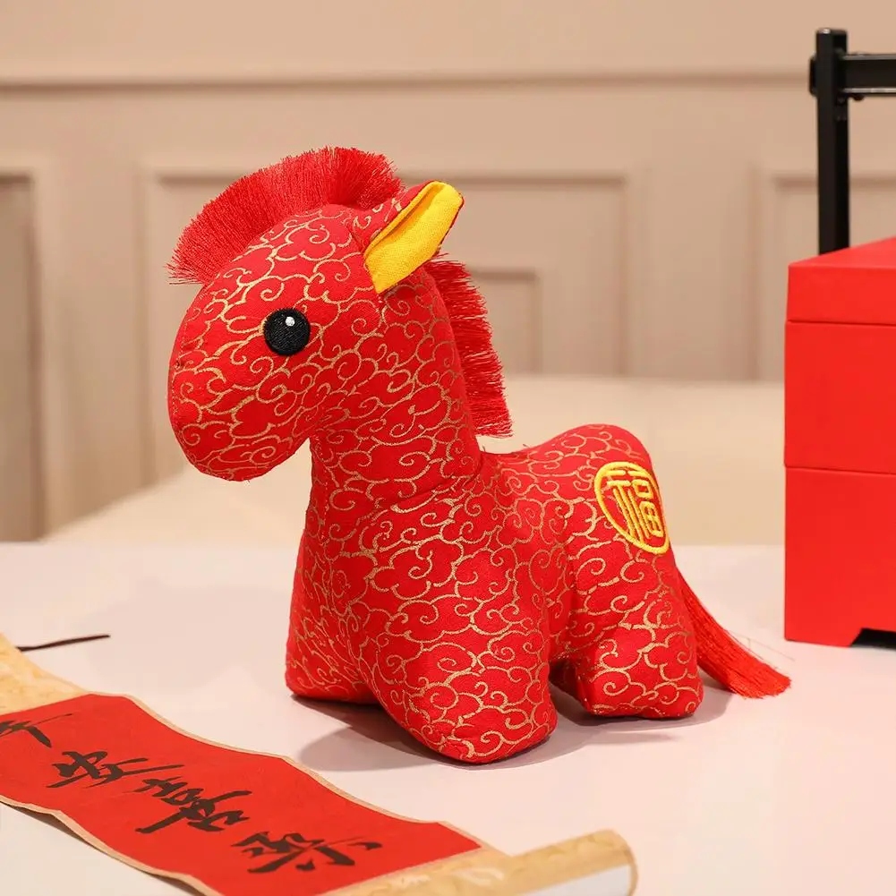 Pluszowa maskotka konia na Chiński Nowy Rok 2026, pięciokwiatowy koń, miękka zabawka, prezent na festiwal, upominek na imprezę.
