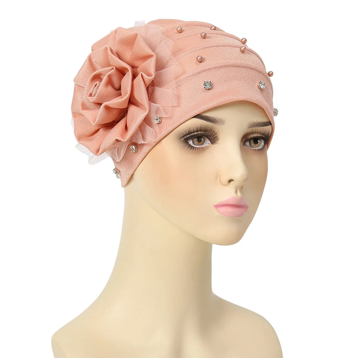 Headwear Beanie Hat Cap Chiffon Floral Twist Knot Turban For Women Girl Chemo Head Wrap Soft Stretch Hair Loss Alopecia