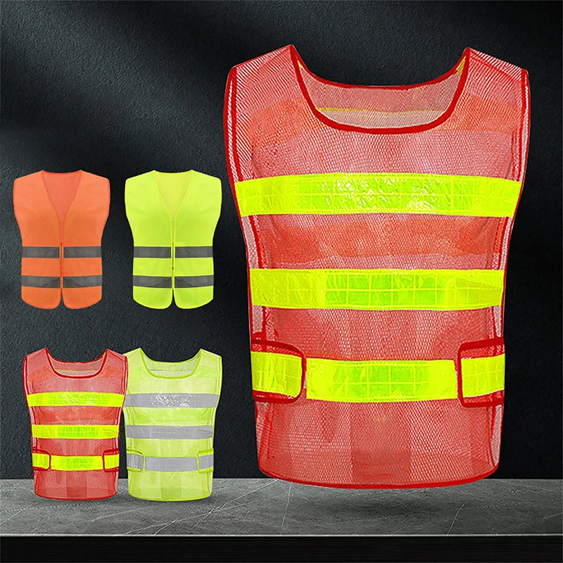 Construction Work Safety Vest with Reflective Strip for High Visibility