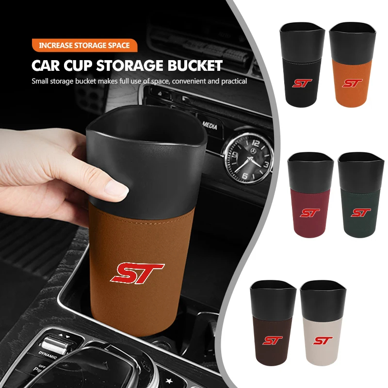 Suporte para copo de água para carro, rack de armazenamento de bebidas, caixa de armazenamento, lixeira para Ford ST Racing RS S Mustang Kuga Fiesta Fusion Mondeo Edge