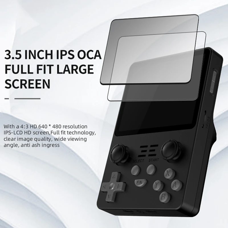 RGB20S Retro Game Console Handheld Video Game Console Easy To Use 16G+128G 3.5 Inch IPS Screen Open Source System (Blue)