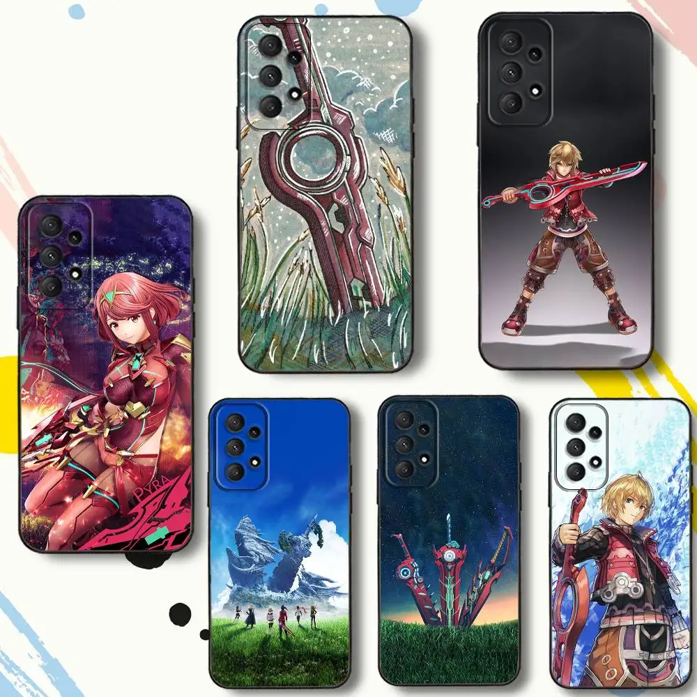 حافظة هاتف X-Xenoblade Chronicles لهاتف سامسونج جالاكسي A 80,72,73,91,53,22,51,52,5G,Plus,J,Note غطاء أسود ناعم