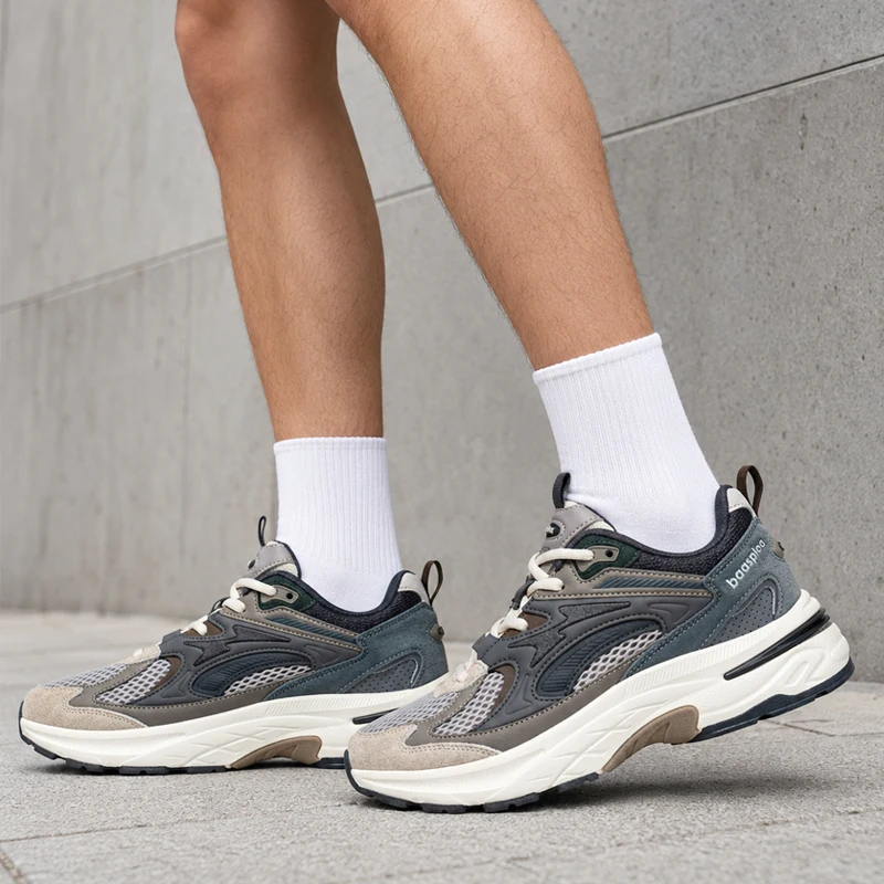 Baasploa Men Sport Shoes Mesh Breathable Casual Sneakers Male Comfort Fashion Lightweight Jogging Shoes Cushioning Non-Slip