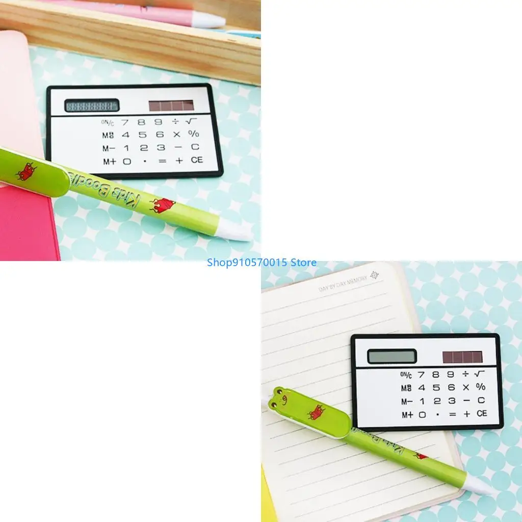 

B95C Mini Solar Powered Calculator 8 Digit Display 8.5x5.3cm Portable Basic Standard Calculator for Business Office School