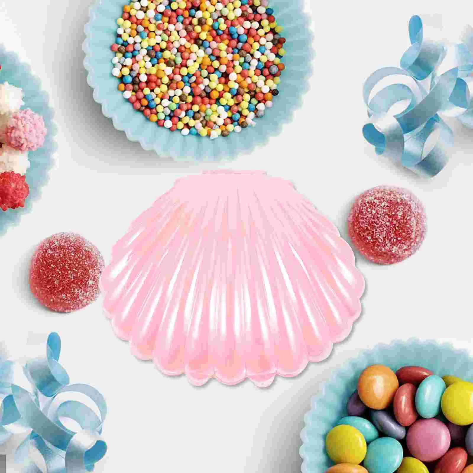 10 Pcs Boxes Pearl Candy Plastic Seashell Holder Small Gift Party Favor Containers White Jewelry Dish Travel