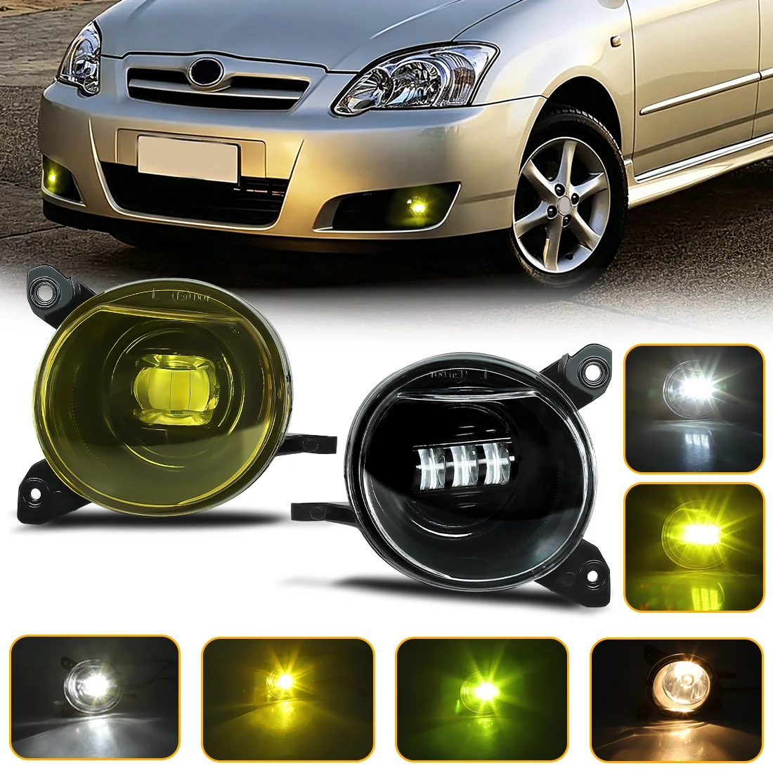Светодиодная противотуманная фара для Toyota Corolla европейской версии 2004-2006, передний дневной ходовой огонь, противотуманная фара, DRL, дневной свет, 12В