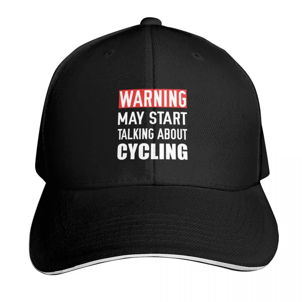 Warning May Start Talking About Cycling, Funny Cycling, Cyclist Quote Baseball Cap Men Women Casual Summer Sport Sun Cap