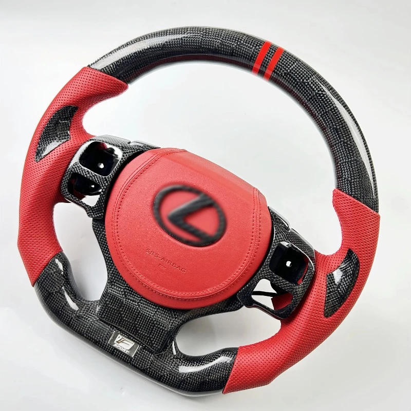 For Lexus es300 is250 is300 rx Sports Carbon Fiber Interior Accessory Genuine Leather Covered Steering Wheel