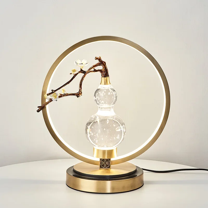 New Chinese Single-head Personalized Home Decoration Creative New All-copper Bedside Study Desk Decorative Lamps