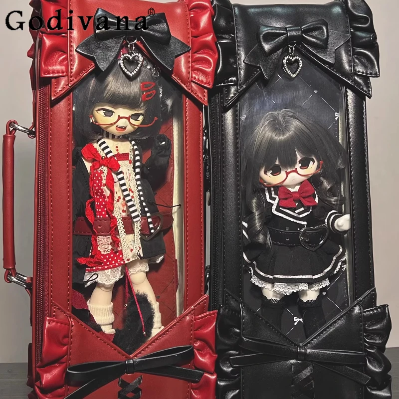 

New Subculture Gothic 6 Points Bjd Baby Doll Bag Students Y2k Doll Collection Bag Portable Crossbody Shoulder Bjd Shoulder Bags