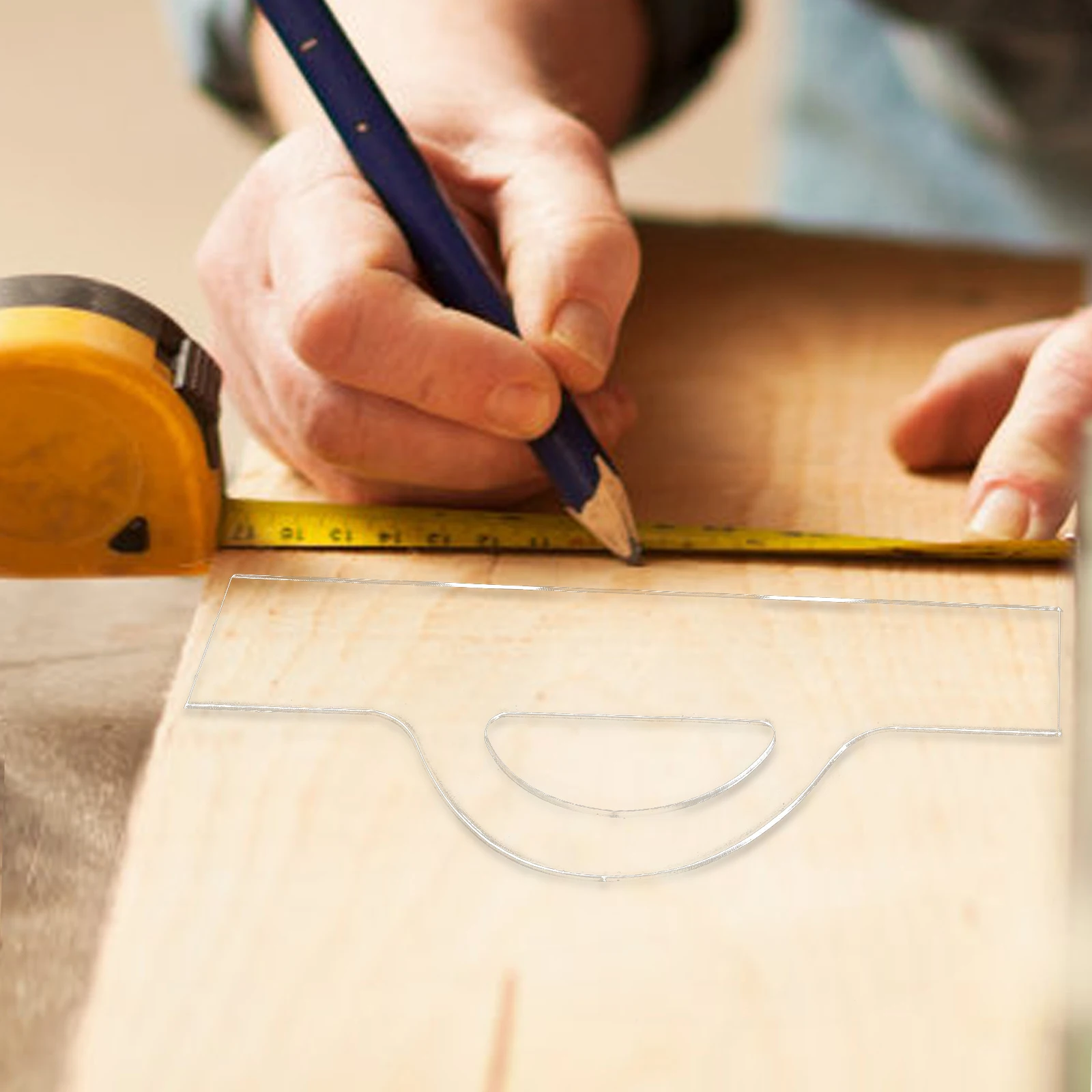 

Clear Acrylic Charcuterie Board Handle Template Guide Kitchen Tool for Precise Cutting Board Making Stencils Woodworking Gadgets